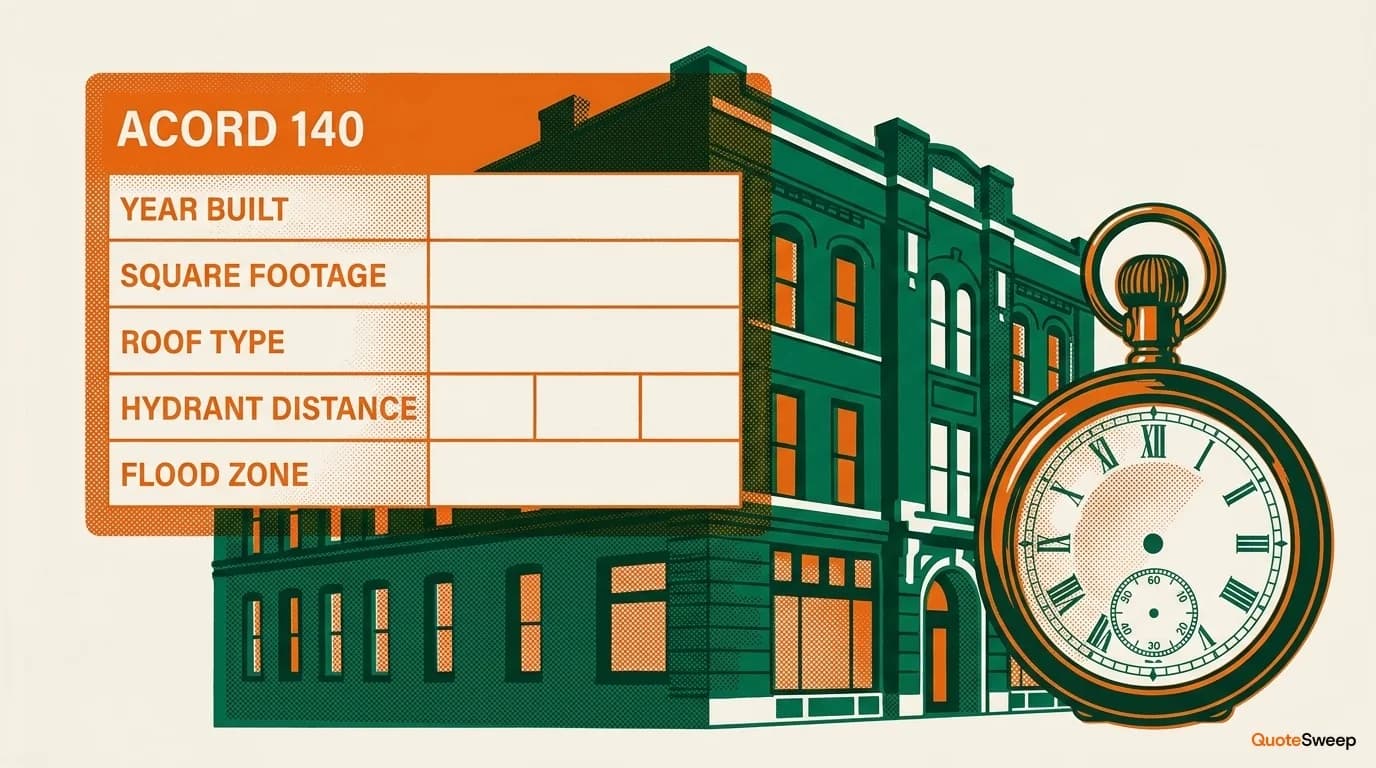 ACORD 140 commercial real estate quoting workflow – QuoteSweep blog cover