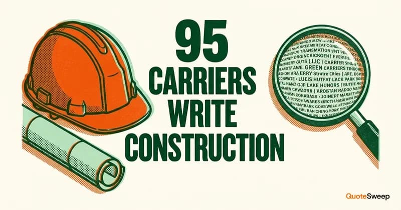 Which carriers write construction insurance — a 95-carrier analysis by QuoteSweep