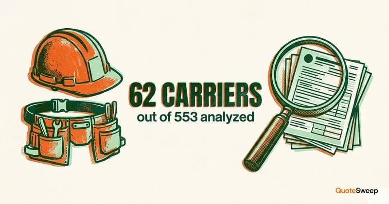 Which carriers write contractor insurance – a 62-carrier appetite analysis by QuoteSweep