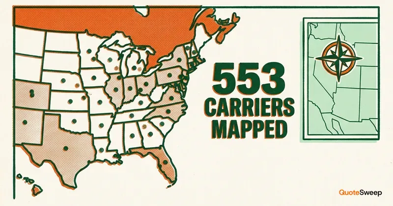 Commercial insurance carrier availability by state 2026 – QuoteSweep