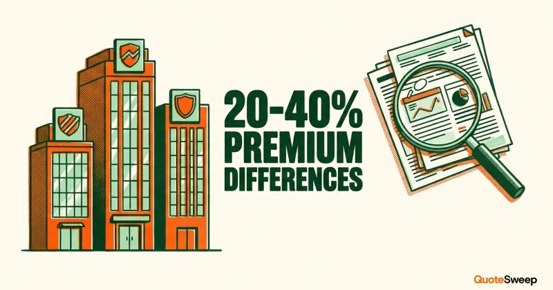 Hiscox vs NEXT Insurance vs biBERK: Small Business Compared — QuoteSweep blog cover